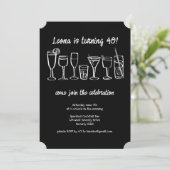 Whimsical Cocktail Drink op maat verjaardagsfeestj Kaart (Staand voorkant)