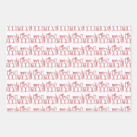 Whimsical Cocktail Drink wijnfeest kleurrijk cadea Inpakpapier Vel (Voorkant 3)