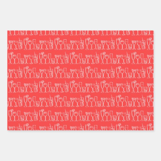 Whimsical Cocktail Drink wijnfeest kleurrijk cadea Inpakpapier Vel (Voorkant 2)