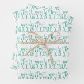 Whimsical Cocktail Drink wijnfeest kleurrijk cadea Inpakpapier Vel (In situ)