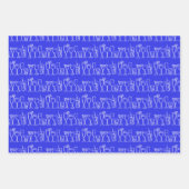 Whimsical Cocktail Drink Wine Party Blue Gift Inpakpapier Vel (Voorkant 2)