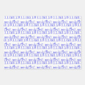 Whimsical Cocktail Drink Wine Party Blue Gift Inpakpapier Vel (Voorkant 3)