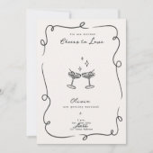 Whimsical Cocktail Minimalist Wedding  Kaart (Voorkant)