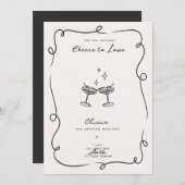 Whimsical Cocktail Minimalist Wedding  Kaart (Voorkant / Achterkant)