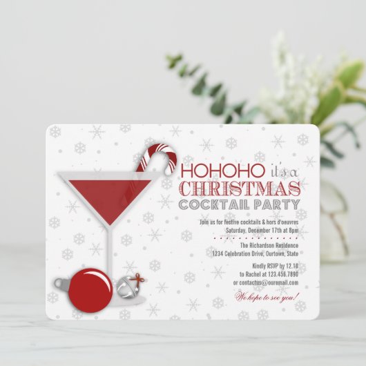 Whimsical-Cocktail-party-uitnodiging Kaart (Staand voorkant)