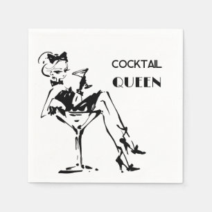 Whimsical Cocktail Queen - Glam Party Vibe Servet