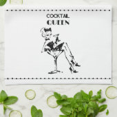 Whimsical Cocktail Queen voor Glam Entertainment Theedoek (Gevouwen)