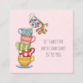 Whimsical Coffee Cups Laten we afspreken voor koff Contactkaartje (Achterkant)