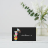 Whimsical Coffee Cups Laten we afspreken voor koff Contactkaartje (Staand voorkant)
