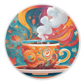Whimsical Coffee Keramische Knop (Voorkant)
