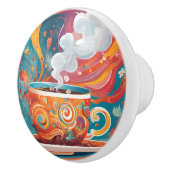Whimsical Coffee Keramische Knop (Rechts)