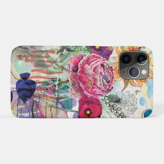 Whimsical collagekunst met gemengde techniek Case-Mate iPhone case (Achterkant (horizontaal))