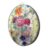 Whimsical collagekunst met gemengde techniek dartbord (Voorkant Rechts)