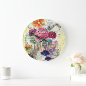 Whimsical collagekunst met gemengde techniek grote klok (Huis)