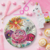 Whimsical collagekunst met gemengde techniek papieren bordje (Feest)