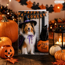 Whimsical Collie Heks & Kat Trick-or-Treat Vouwkaa