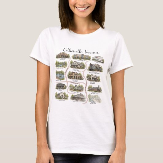 Whimsical Collierville TN T-shirt (Voorkant)