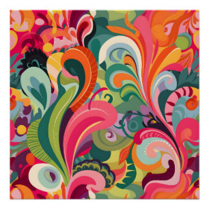 Whimsical Color Burst: levendige, gepatenteerde ku Perfect Poster