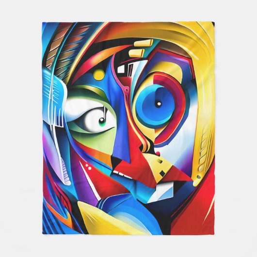 Whimsical Colorful Abstract Artistic Fleece Blanke (Voorkant)
