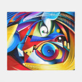 Whimsical Colorful Abstract Artistic Fleece Blanke (Voorkant (Horizontaal))