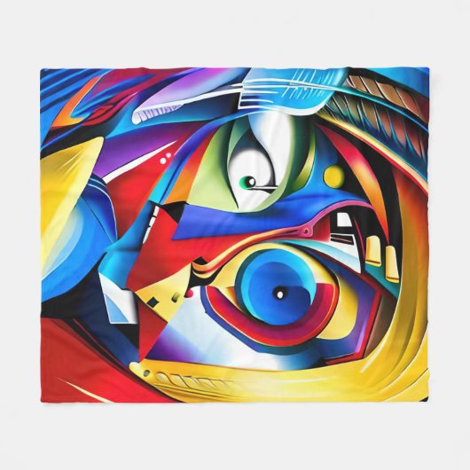 Whimsical Colorful Abstract Artistic Fleece Blanke (Voorkant (Horizontaal))