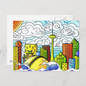 Whimsical, Colorful, Beauful Toronto Skyline Briefkaart (Voorkant / Achterkant)