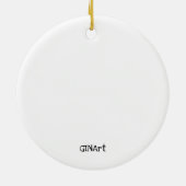 Whimsical Colorful Bird Drink Coffee Keramisch Ornament (Achterkant)