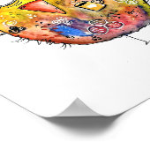 Whimsical Colorful Bird Drink Coffee Poster (Hoek)