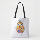 Whimsical Colorful Bird Drink Koffee Canvas tas (Voorkant)