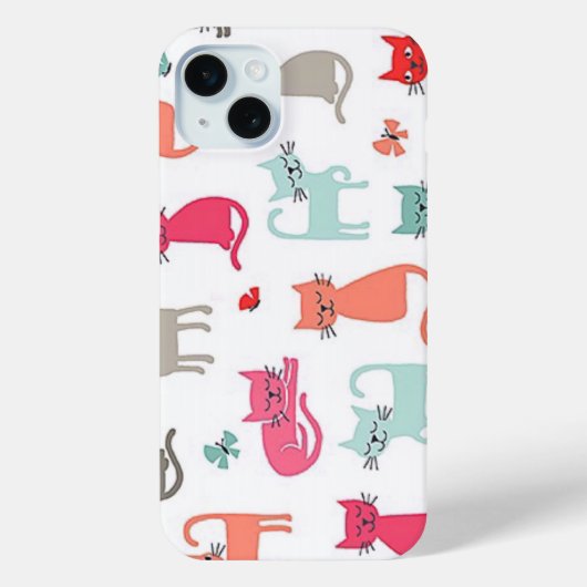 Whimsical Colorful Cat iPhone Case (Achterkant)