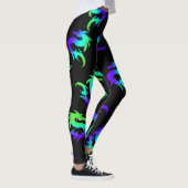 whimsical COLORFUL chinese BLUE DRAGON PATTERN Leggings (Rechts)