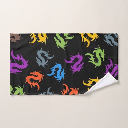 WHIMSICAL COLORFUL CHINESE DRAGON PATTERN BAD HANDDOEK (Handdoek)