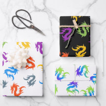 WHIMSICAL COLORFUL CHINESE DRAGON PATTERN