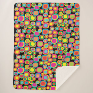 Whimsical Colorful Circles Sherpa Deken