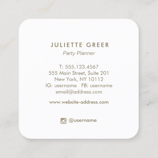 Whimsical Colorful Confetti Signature Script Vierkante Visitekaartje (Achterkant)