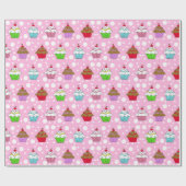 Whimsical Colorful Cupcake Cadeaupapier (Vlak)