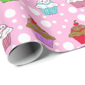 Whimsical Colorful Cupcake Cadeaupapier (Rol Hoek)