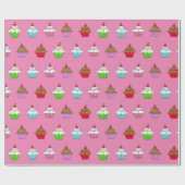 Whimsical Colorful Cupcake Cadeaupapier (Vlak)