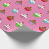 Whimsical Colorful Cupcake Cadeaupapier (Hoek)