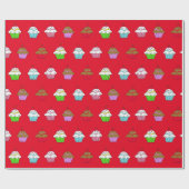Whimsical Colorful Cupcake Cadeaupapier (Vlak)