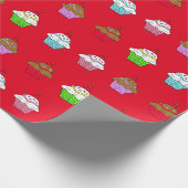 Whimsical Colorful Cupcake Cadeaupapier (Hoek)