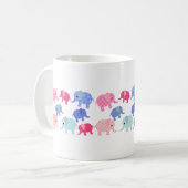 Whimsical Colorful Elephants Coffee Mug Koffiemok (Voorkant links)