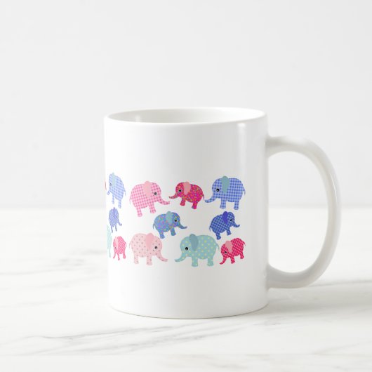 Whimsical Colorful Elephants Coffee Mug Koffiemok (Rechts)