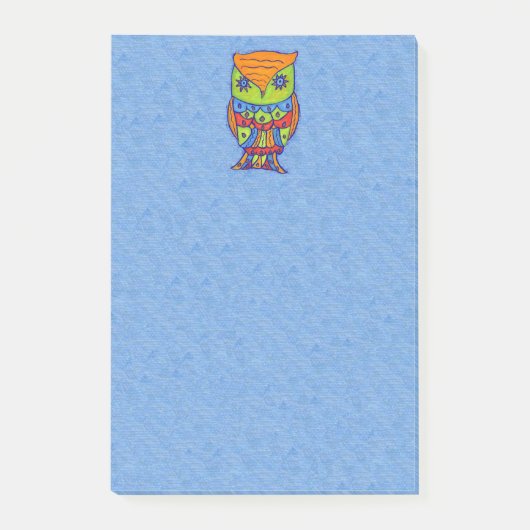 Whimsical Colorful Fantasy Owl Post-it® Notes (Voorkant)