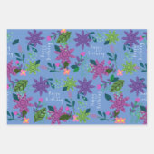 Whimsical Colorful Floral Happy Birthday Inpakpapier Vel (Voorkant 3)