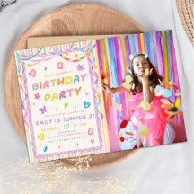 Whimsical Colorful Gem Birthday Photo