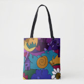 Whimsical Colorful Hand-Drawn Doodle Pattern Tote Bag (Voorkant)