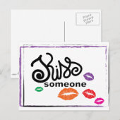 Whimsical Colorful KISSES-illustratie Briefkaart (Voorkant / Achterkant)