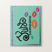 Whimsical Colorful KISSES-illustratie Legpuzzel (Verticaal)