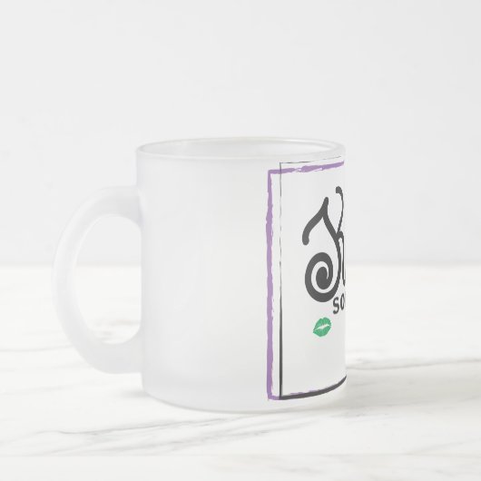 Whimsical Colorful KISSES-illustratie Matglas Koffiemok (Links)